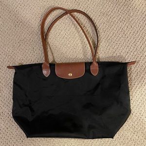 Large Le Pliage Shoulder Tote-black